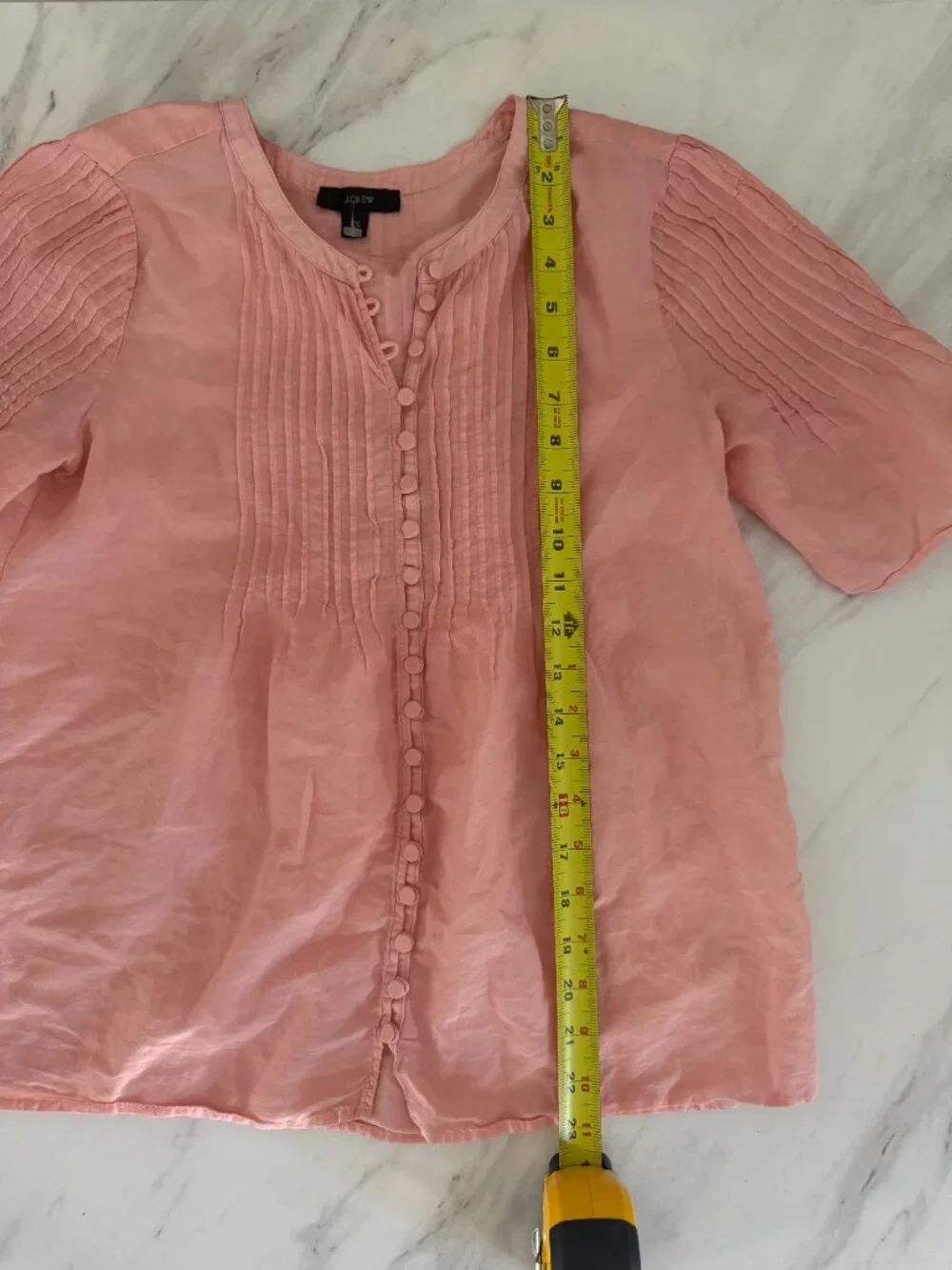 Beautiful J.Crew Silk-Cotton Voile Pintuck Top BB266 Soft Blush Pink XS $99